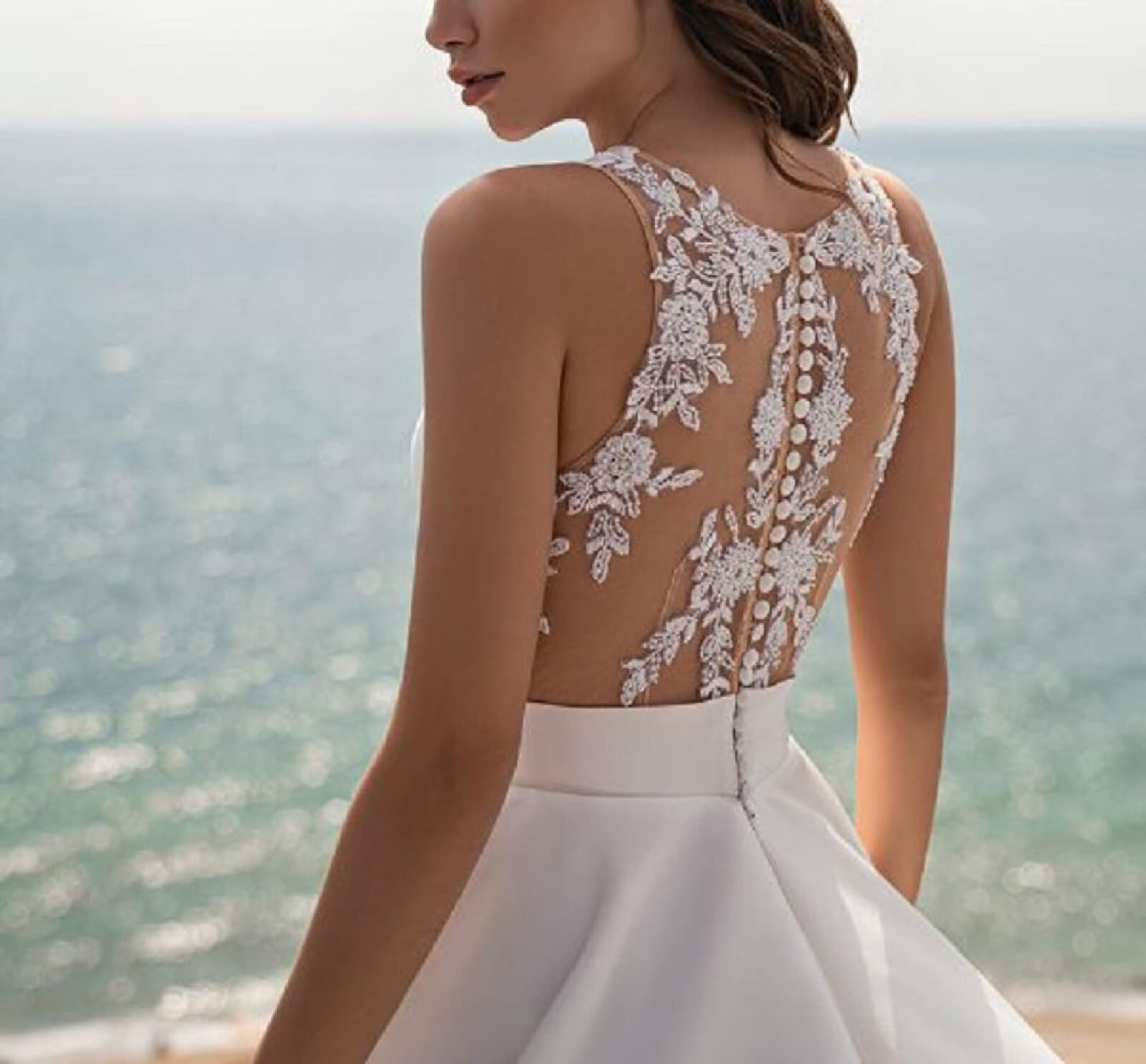 Robe De Mariée Fourreau Bustier Avec Cape – Image 6