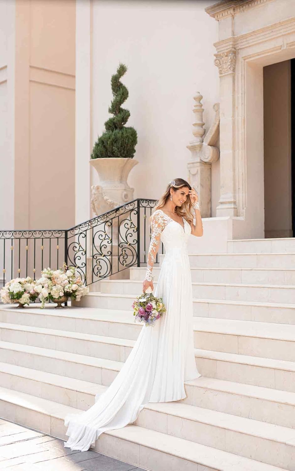 Robe De Mariée Manche Longue Dentelle – Image 4