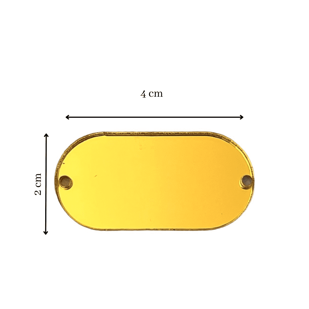 Label Étiquette 40X20mm Plexiglass Miroir doré à personnaliser