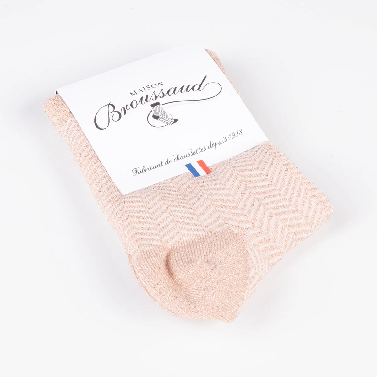 Socquettes chevron Rose brillant – BROUSSAUD – Image 2