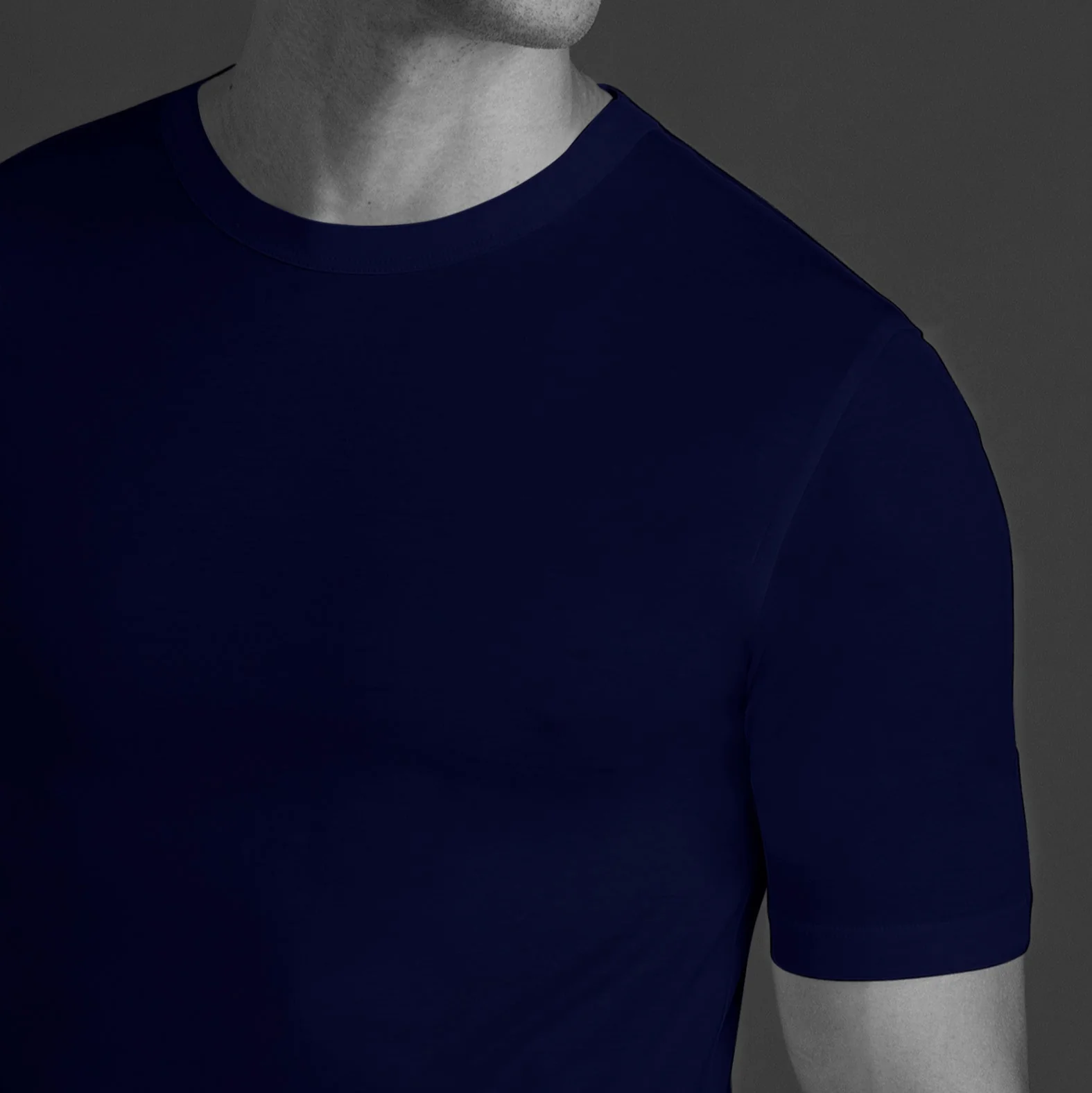 T-shirt col rond - Bleu - Coton Sea Island – Image 2